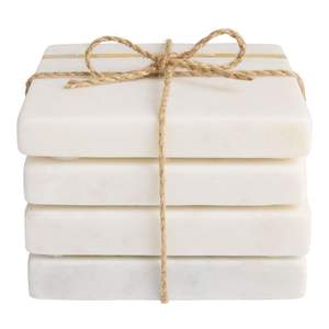 Sous-verres en marbre naturel écologiques, durables et lavables pour le service du thé et du café, vaisselle promotionnelle - Product Image 3