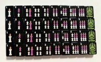 Jeu de Mahjong Américain Bulldog d'Halloween avec 160 tuiles en acrylique et motifs décoratifs pour les soirées de jeu en famille