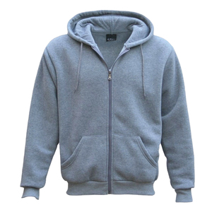 OEM ODM Wholesale Blank Oversized Full Zip Hoodie 100%Cotton Heavyweight Winter Hip Hop Street Style Unisex Solid Zipper Hoodie - Product Image 5