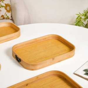 Bandeja Rectangular de Madera para Servir Café, Estilo Rústico, Grabada, Bandeja de Madera Natural para Servir Comida, Bandejas Decorativas de Madera - Product Image 4