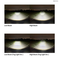 AJLIGHT DESIGN Phare LED 4 yeux à double faisceau pour moto, blanc naturel, avec feux de jour et clignotants intégrés AJ6-HD-4WW