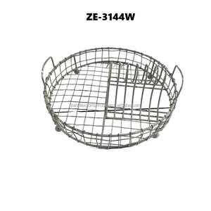 Stylish Handmade Stainless Steel <b>Basket</b> Organizer with Stands <b>Dishwasher</b> & Oven Safe Tabletop Storage for Dining Room Display - Product Image 1