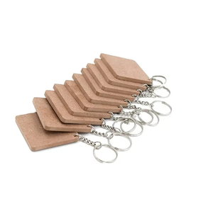 MDF Keychain Square Shape Eco-Friendly MDF Keyrings With Metal <b>Rings</b> For Home Keys - Product Image 1