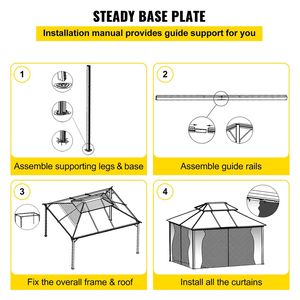 Gazebo in Alluminio a Doppio Tetto 25x25 cm con Zanzariera, Tettoia Permanente e Pergola per Giardino e Terrazze Esterne - Product Image 6