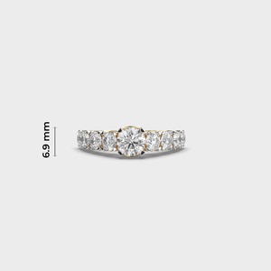 Anillo de Eternidad con Diamantes Redondos en Oro Blanco de 18K con Engaste de Garras, Joyería Fina Clásica para Mujer, Anillo de Compromiso - Product Image 5