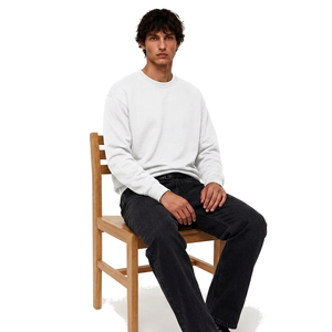 Sweat-shirt personnalisé pour homme en molleton épais à col rond avec texture délavée vintage, broderie personnalisée sur la poitrine et toucher doux - Product Image 6