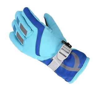 New Arrival Winter Leather Ski <b>Gloves</b> Waterproof Windproof <b>Warm</b> Full Finger Heated Snowboard Mittens - Product Image 2