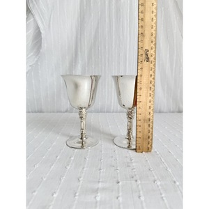 Handmade Embossed Cocktail <b>Glasses</b> Set Of 2 For Wedding Occasion Vintage <b>Stainless</b> Steel Goblets Bell Shape - Product Image 2