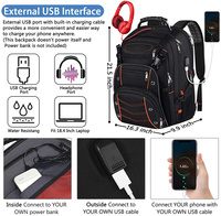 Sac à dos tactique personnalisé pour ordinateur portable de voyage d'affaires 18,4 pouces avec fermeture éclair rayée en polyester imperméable et nylon de haute qualité pour l'extérieur