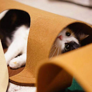 पेट फ़र्निचर फेल्ट फ़्लोर भूलभुलैया किटी खेल का मैदान प्ले लेबिरिंथ पैड एक्टिविटी टॉय कैट टनल मैट - Product Image 2