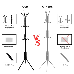 Perchero de Pared Metálico Moderno y Lujoso, Dorado, de Varias Capas, con Gancho para Sombreros y Toallas, para Balcón, Dormitorio, Entrada - Product Image 2