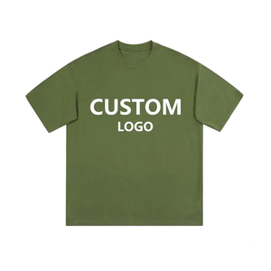 T-shirt décontracté à col rond pour homme, coupe ample, en jersey 100 % coton épais 280 g, couleur unie, avec logo imprimé, à prix réduit - Product Image 2