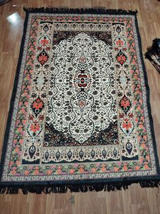 Tapis d'intérieur moderne en polyester, tissé, à motifs médaillon Paisley ornés, épais, doux, à franges, pour salon, chambre, maison, prière - Product Image 3