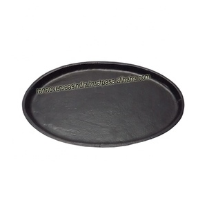Plateau et plateau de service en fonte de forme ovale pour gâteaux, petits gâteaux, fruits et collations - Product Image 1