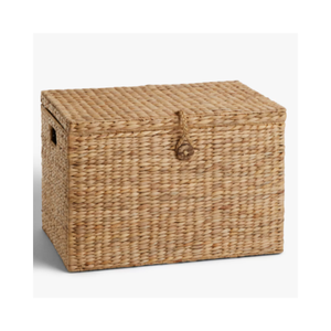 Large Water Hyacinth <b>Laundry</b> <b>Basket</b> With Lid Woven <b>Wicker</b> Clothes Hamper Tall Decorative Dirty Clothing Storage Bin - Product Image 5