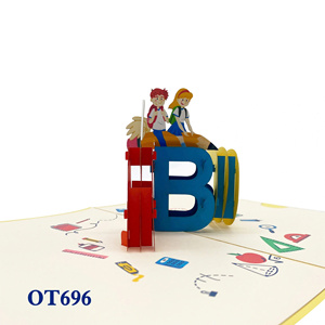 Meilleure Vente Carte Pop-Up Rentrée Scolaire Motif ABC pour Conception Personnalisée Artisanat en Papier Vente en Gros Vietnam pour Cadeau de Noël - Product Image 4