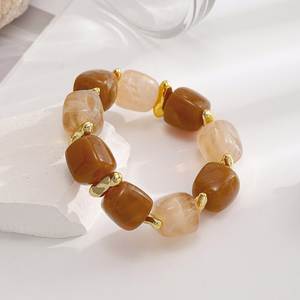 Pulsera de Resina Acrílica Colorida, Elástica, Hecha a Mano, Accesorios de Joyería para Niñas y Mujeres - Product Image 3