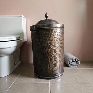 Vintage Hammered Metal Waste Bin Multipurpose Trash Can for Home Decor Workspaces Guest Rooms and Events Use From India - Product Image 5