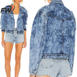 Fabricant pakistanais – Meilleur prix – OEM – Vestes en jean pour femmes, design personnalisé, couleur denim, polyester/coton, lavées, automne/hiver, haute qualité - Product Image 3