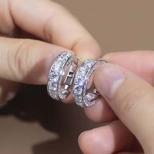 Classic Round Brilliant Cut Diamond <b>Earrings</b> 14K <b>Solid</b> Gold Women's Everyday Wear Jewelry - Product Image 5