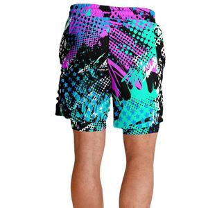 <b>Men's</b> Vibrant Abstract Print Board Shorts Quick Dry Drawstring Casual Swim <b>Trunks</b> with Pockets Mid Waist Short Length - Product Image 2