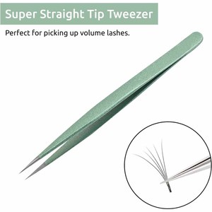 Cuticle Stainless Steel Eyelash Tweezers Pointed Tip Precision Forceps for Volume Lash Application and Beauty Salon Use - Product Image 5