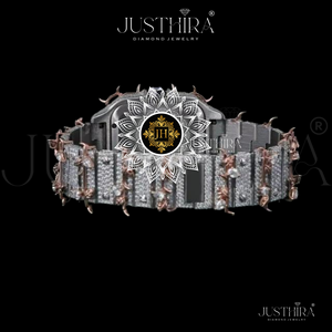 Best Luxury Rose Gold Iced Out Thorn Bezel Square Dial Watch for Men Stainless Steel Quartz <b>Wristwatch</b> For Party And Events - Product Image 5
