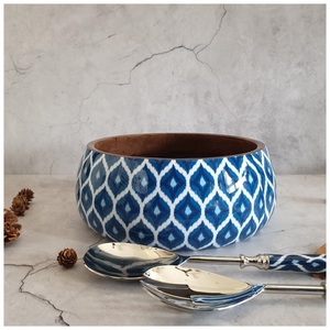 Tazón de madera esmaltada estilo indio para servir comida tradicional en festivales, bodas, restaurantes, hoteles, eventos de catering y para la familia. - Product Image 1