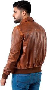 Chaqueta de Motociclista de Cuero para Hombre, Diseño Personalizado, Invierno, Estilo Desgastado, Hecha a Medida, Logotipo Grabado en Relieve en la Parte Delantera, Transpirable y Ecológica - Product Image 4