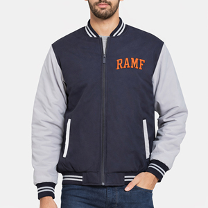เสื้อแจ็คเก็ตวาร์ซิตี้คุณภาพสูงแบบกำหนดเองสำหรับผู้ชาย ปักลายตัวอักษร ผู้ผลิตเสื้อโค้ทบอมเบอร์ - Product Image 3