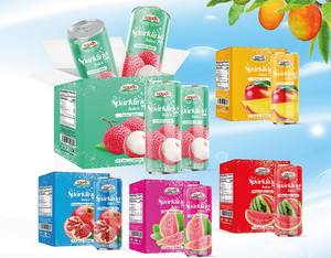 Bebidas Refrescantes, Jugo de Guayaba Rosa Espumoso al 30%, 320 ml, Agua de Coco Carbonatada Enlatada, Jugo de Frutas, Servicio OEM de Marca Privada - Product Image 3