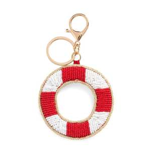 Llavero de lujo con cuentas de semillas para mujer, colorido, hecho a mano, con bordado de cuentas de semillas. - Product Image 1