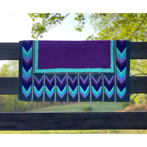 Almohadillas de sillín tejidas a mano DE DOBLE TEJIDO de lana de Nueva Zelanda de la mejor calidad, colores atractivos, manta de caballo para espectáculo occidental - Product Image 1