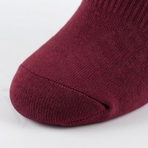 Burgundy Knee High <b>Socks</b> Solid Color Knitted Breathable Casual Wear for Adults - Product Image 6