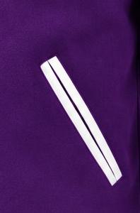 <b>Men's</b> <b>Purple</b> White Varsity Jacket Print Stand Collar Logo Front Button Closure Casual Style Regular Fit Autumn Wear - Product Image 4
