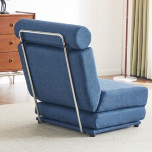 Divano letto portatile pieghevole in lino e facile da riporre, poltrona singola in lino traspirante per il tempo libero, realizzata con cuscino indossabile - Product Image 1