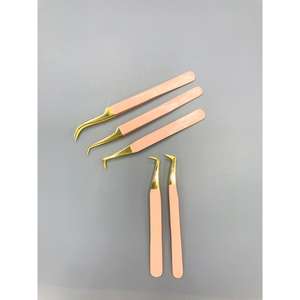 Pinzas de Precisión para Pestañas de Acero Inoxidable con Punta Suave y Revestimiento Antiácido para Extensiones de Pestañas - Product Image 1