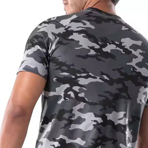 Camiseta de Manga Corta de Camuflaje para Hombre, 100% Poliéster, Secado Rápido, Corte Regular, Cuello Redondo, Estilo Casual - Product Image 6