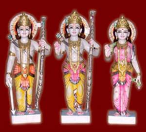 Estatua de Ram Darbar de Mármol Hecha a Mano de Calidad Superior, Dios Hindú Indio Shri Ram y Sita Mata Ji con Mano de Bendición para el Hogar - Product Image 5