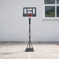 Ring Basket Portabel Luar Ruangan 10ft Custom Pabrik dengan Engkol Tangan & Roda - Ring Basket PC 44" yang Dapat Disesuaikan ANBOO