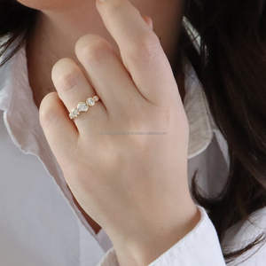 IGI/GIA Lab Grown Cut Diamond Vintage 14k jaune mariage/bague de fiançailles unisexe or blanc fin pour anniversaire fête-digne - Product Image 2