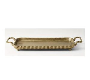 Bandeja de Servir de Metal de Cobre Antiguo de Gran Calidad con Lazo Decorativo, Elegante Decoración para el Hogar, Bandeja Rectangular para el Hogar - Product Image 2