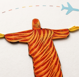 การ์ดควิลลิ่งพระเยซูผู้ทรงช่วยให้รอด ดีไซน์ริโอ บราซิล การ์ดอวยพรทำมือ ซองจดหมาย งานศิลปะกระดาษ ของขวัญ ของที่ระลึก ของตกแต่งวันหยุด - Product Image 2