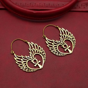 Pendientes de latón estilo aro de Metal Craft, estilo minimalista, acabado liso, precio de fábrica al por mayor, artículo pendientes de latón - Product Image 6