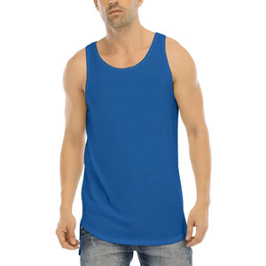 Men's Hip Hop Tank Top ODM Custom Knitted V-neck Cotton Polyester Sleeveless Streetwear Gym Tee Summer Fashion 2025 - Product Image 2