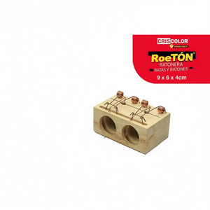 Trappola per Topi in Legno Criscolor Roeton 9x6x4cm con Doppio Foro per il Controllo dei Roditori - Product Image 2