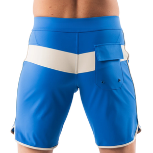 Shorts de bain pour hommes, bleu royal et blanc, à séchage rapide, avec cordon de serrage, pour la plage, les sports nautiques et les activités aquatiques - Product Image 2