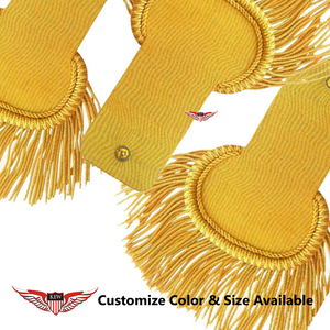 Epaulettes Tácticas Francesas Napoleónicas de Alta Calidad Hechas a Mano con Flecos y Hilos de Oro para Banda de Marcha - Product Image 2