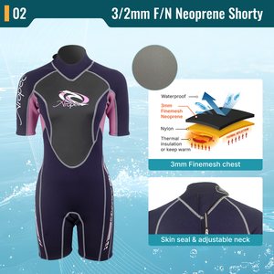 Combinaison de plongée courte en néoprène personnalisée Aropec pour femme, combinaison thermique de plongée OEM/ODM avec fermeture étanche en maille fine sur la poitrine et col réglable - Product Image 3