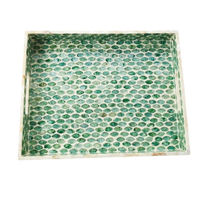 Sleek Design Mother of Pearl Inlay Tray Handcrafted Decorative Platter for <b>Table</b> Setting Storage - Product Image 1